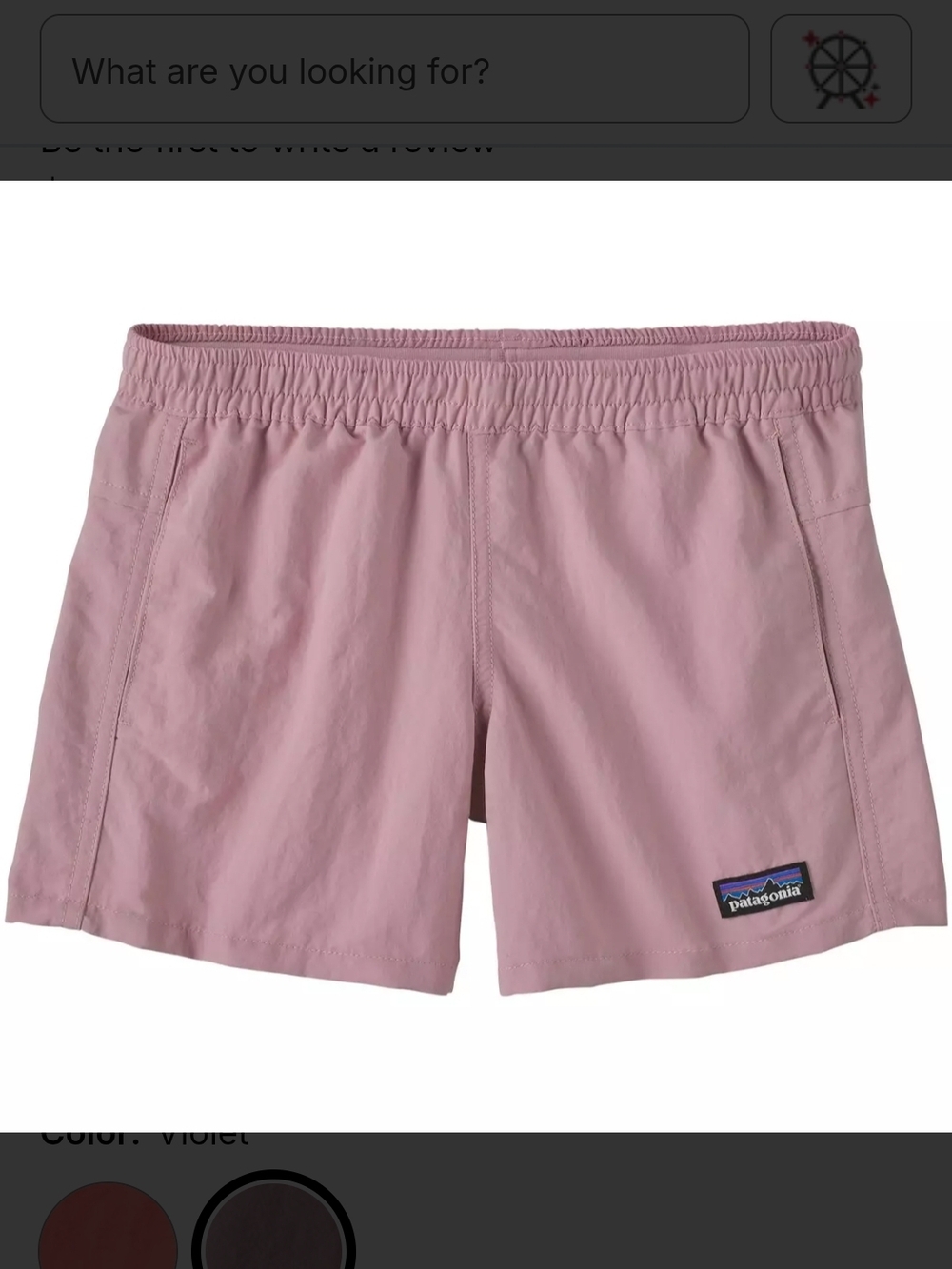 Patagonia Kids 4" Baggy Shorts - Dusty Violet -  XXL